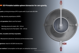 Bubble sphere bioreactor for zero gravity fermentation